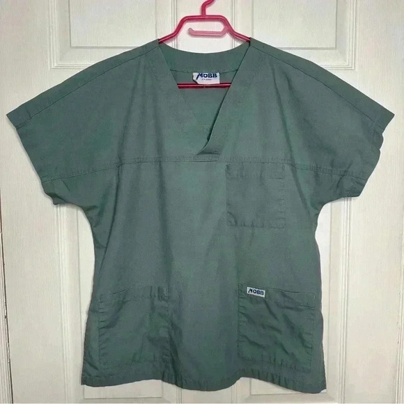 Mobb Scrub Top V-Neck Blueish Green Size  Large - Picture 1 of 16